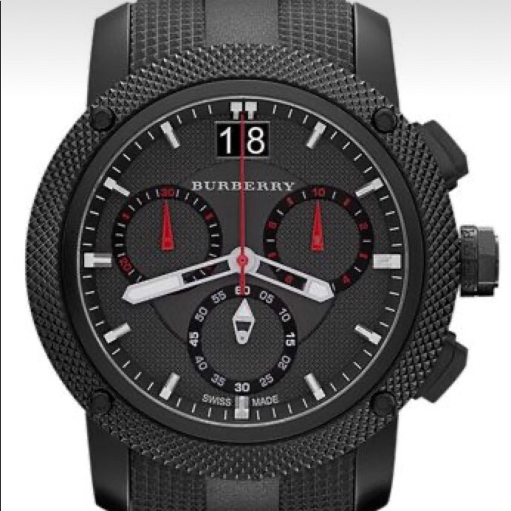 Burberry Chronograph Rubber Strap Watch